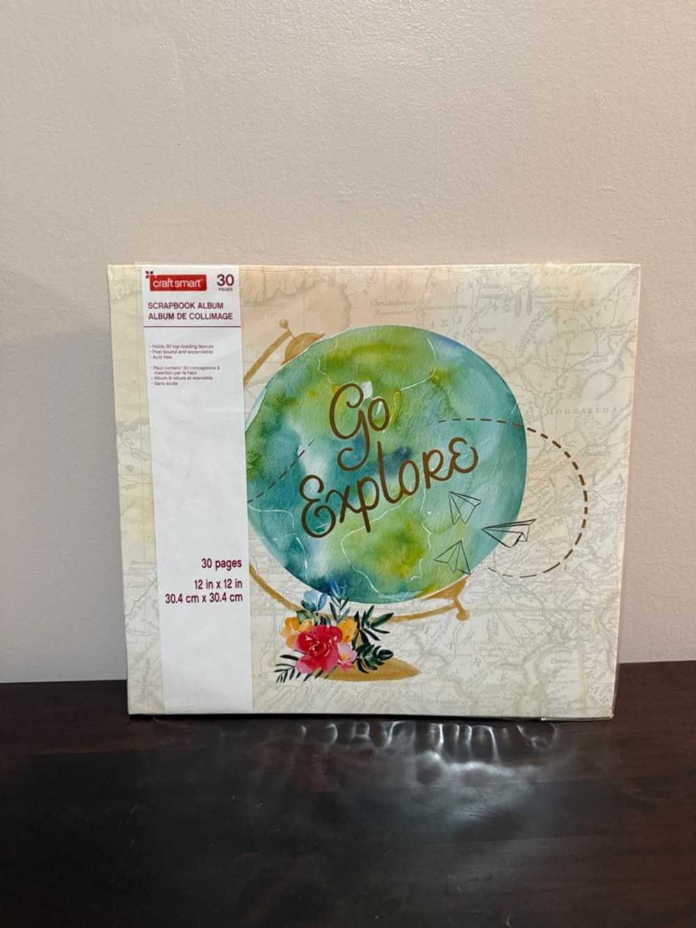 Craft Smart "Go Explore" Scrapbook Album - Green/Blue Globe